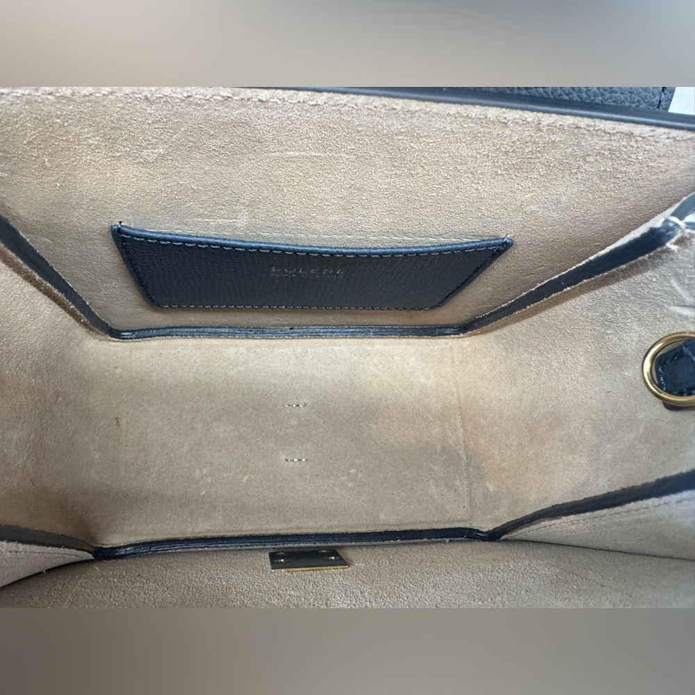 Polene Numero Sept Mini Handbag in Rare Blue Textured Leather - Picture 9 of 13